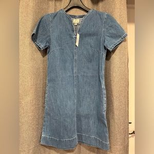 J.Crew sz 00 NEW Shift Denim Sleeveless Dress Medium Wash